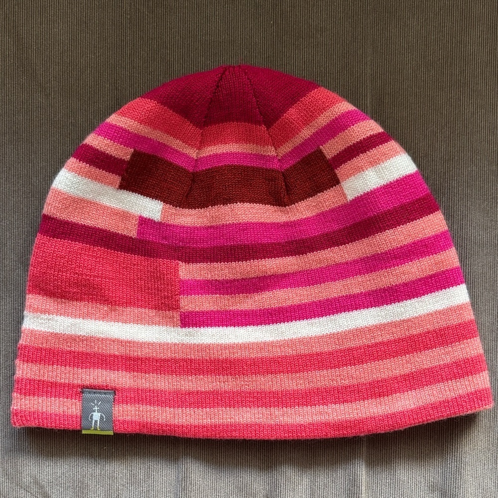 Smartwool Reversible Children’s Knit Beanie Pink/Stripes